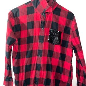 Red and black, plaid flannel